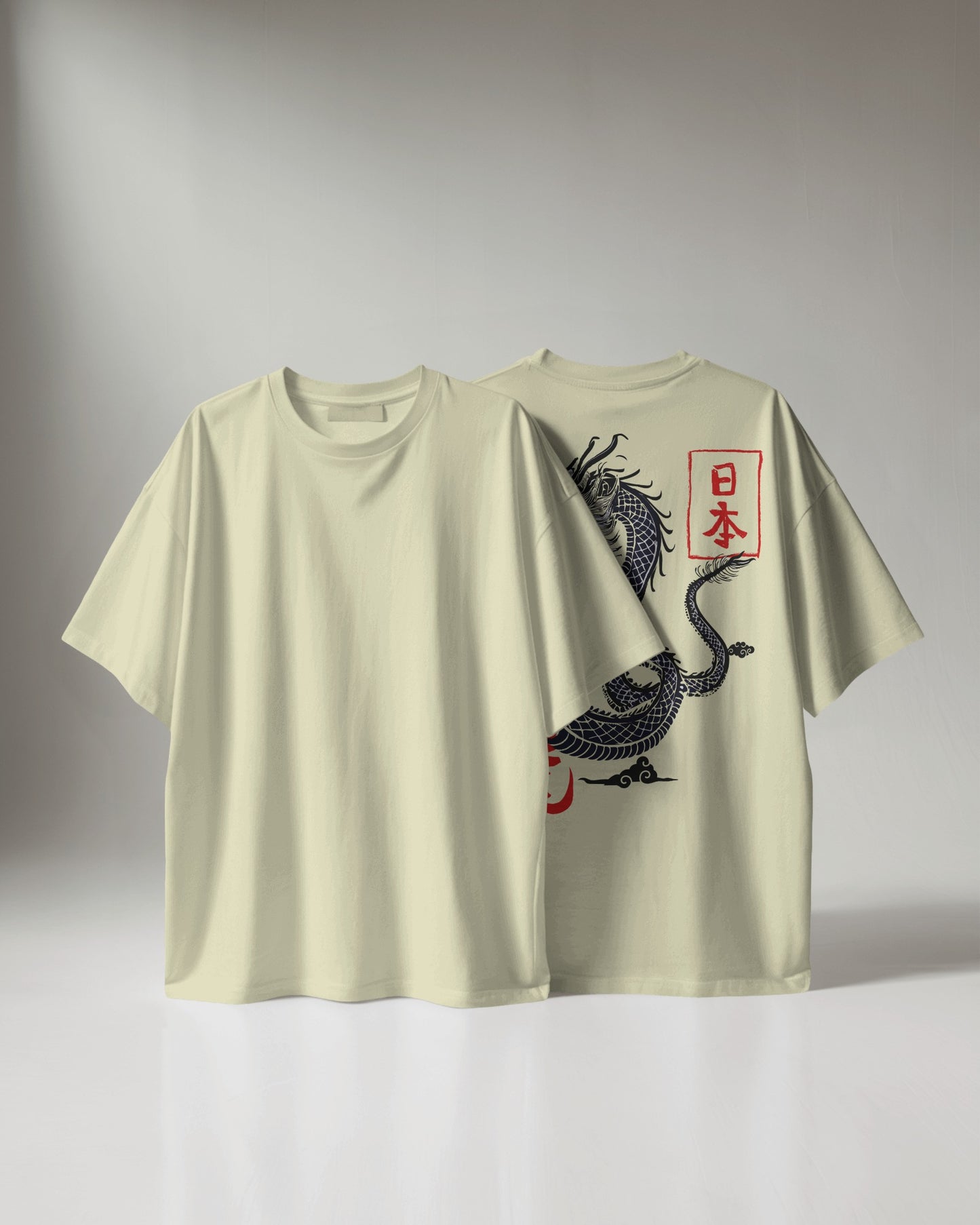 JAPANEES DRAGON DESIGN DTG printed 240 GSM 100% Cotton Oversized T-Shirt – Premium Heavyweight Fabric
