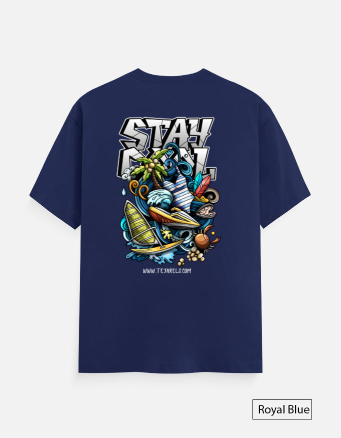 BEACH DESIGN DTF printed Unisex 180 GSM Classic Crew Cotton T-Shirt  | Everyday Comfort Fit