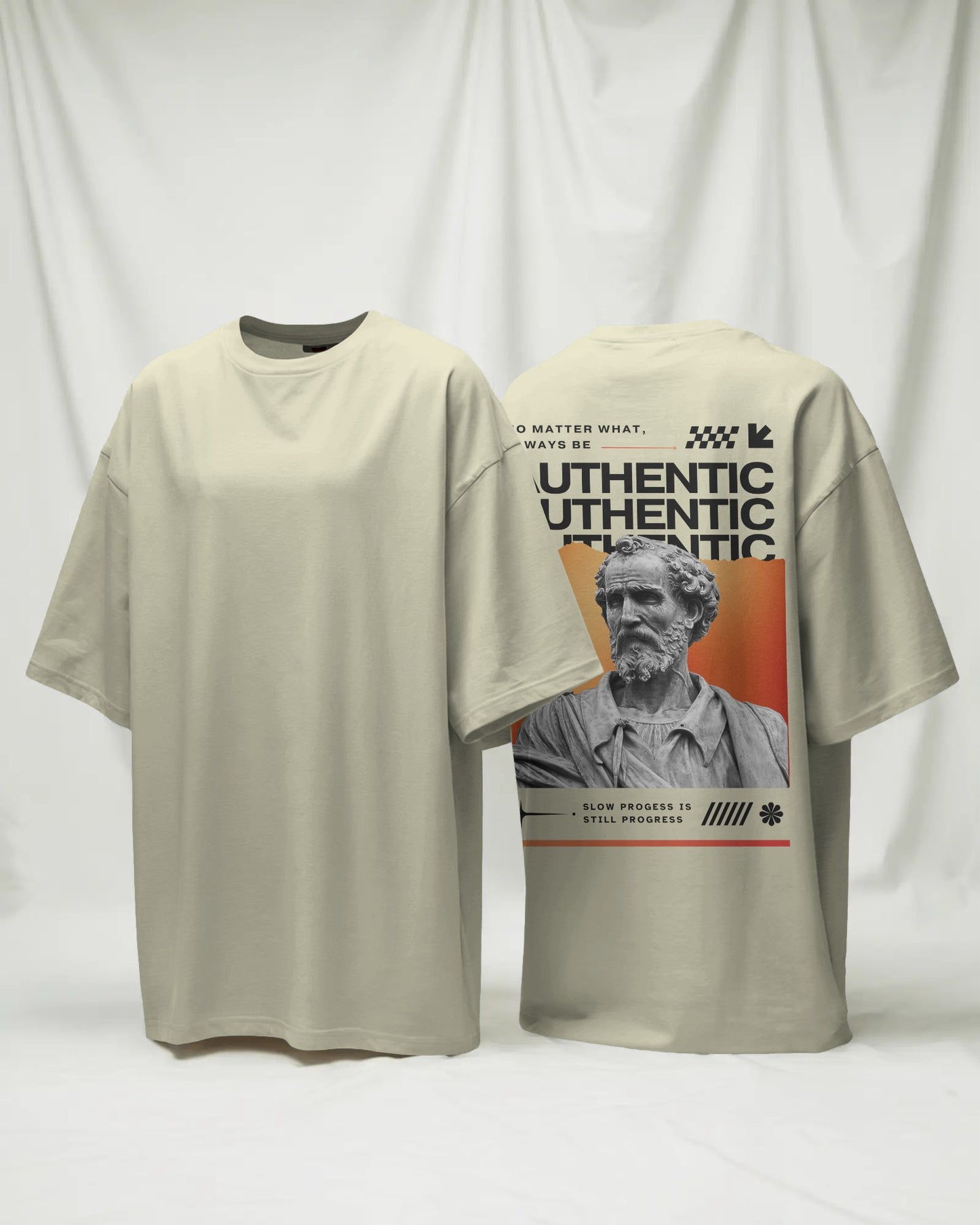 AURTHENTIC Design 240 GSM DTF PRIENTED 100% Cotton Oversized T-Shirt – Premium Heavyweight Fabric