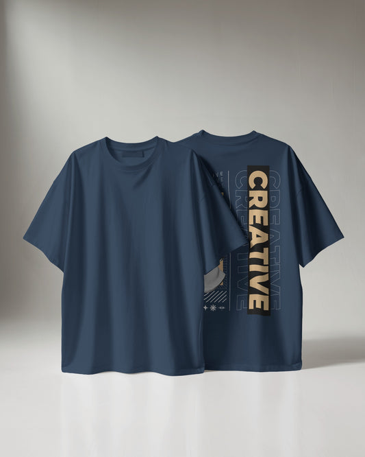 CREATIVE Design 240 GSM DTF PRIENTED 100% Cotton Oversized T-Shirt – Premium Heavyweight Fabric