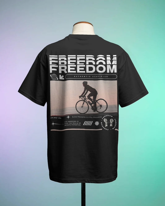 FREEDOM Design 240 GSM DTF PRIENTED 100% Cotton Oversized T-Shirt – Premium Heavyweight Fabric