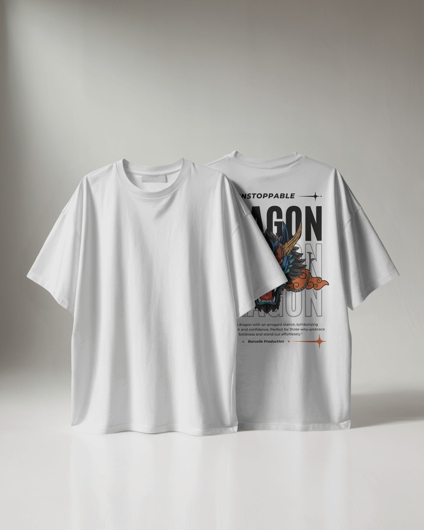 DRAGON Design 240 GSM DTF PRIENTED 100% Cotton Oversized T-Shirt – Premium Heavyweight Fabric