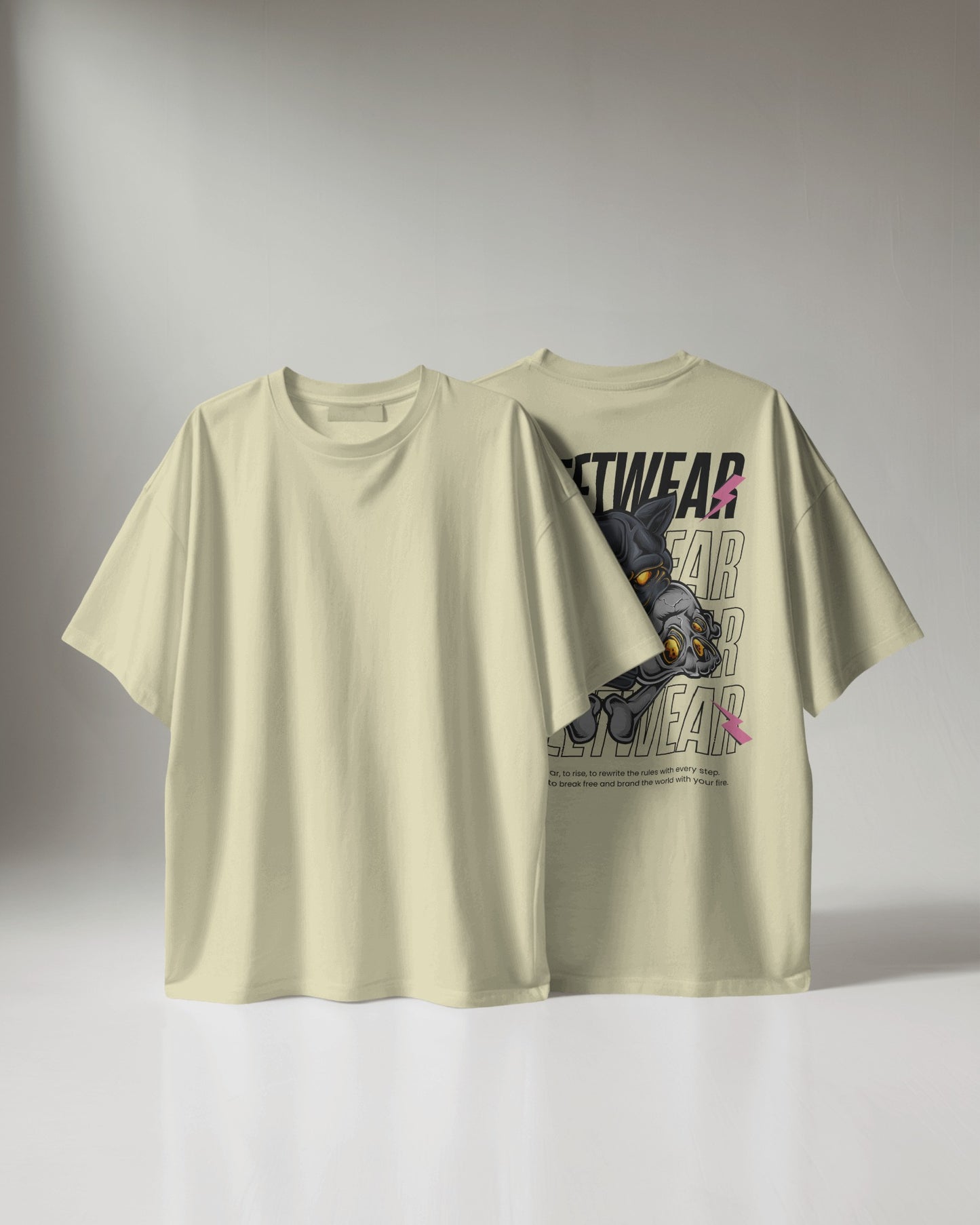 STREETWEAR 240 GSM DTF PRIENTED 100% Cotton Oversized T-Shirt – Premium Heavyweight Fabric