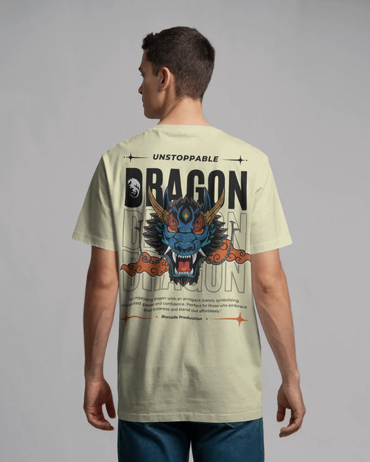 DRAGON Design 240 GSM DTF PRIENTED 100% Cotton Oversized T-Shirt – Premium Heavyweight Fabric