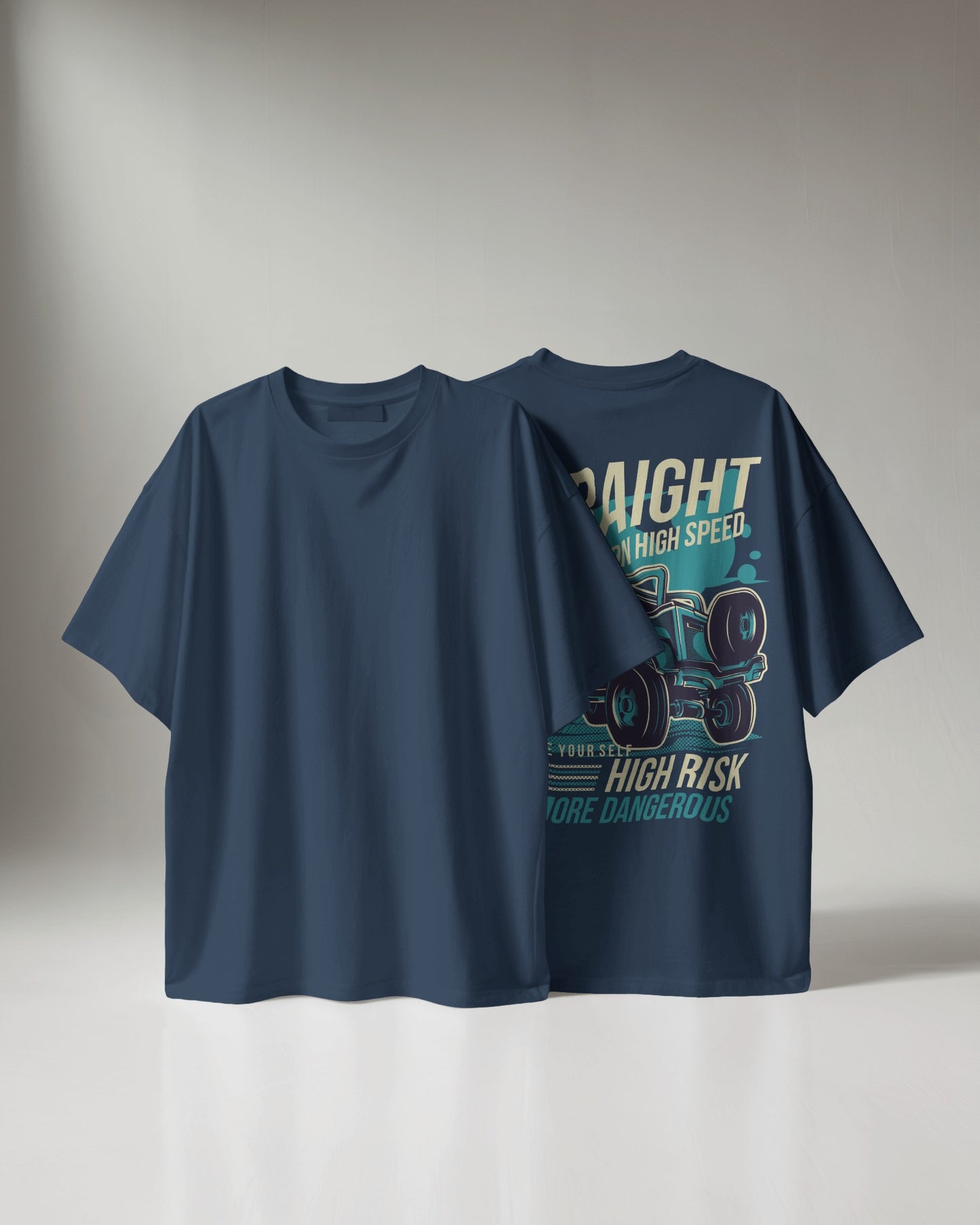 HIGH SPEED JEEP DESIGN DTG printed 180 GSM 100% Cotton Oversized T-Shirt – Premium lightweight Fabric