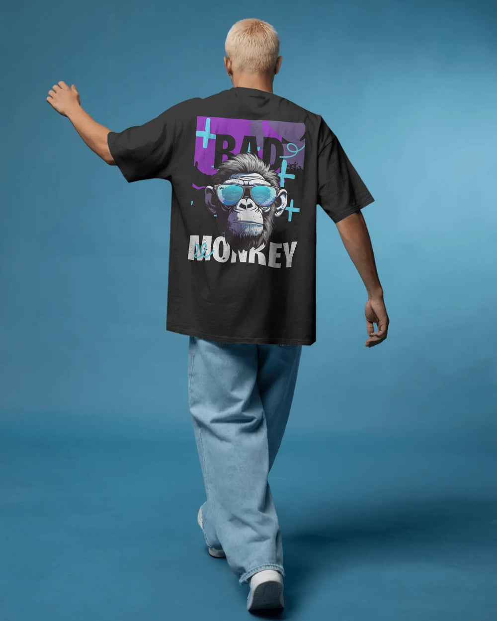 BAD MONKEY DTF printed 240 GSM 100% Cotton Oversized T-Shirt – Premium Heavyweight Fabric