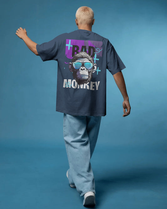 BAD MONKEY DTF printed 240 GSM 100% Cotton Oversized T-Shirt – Premium Heavyweight Fabric