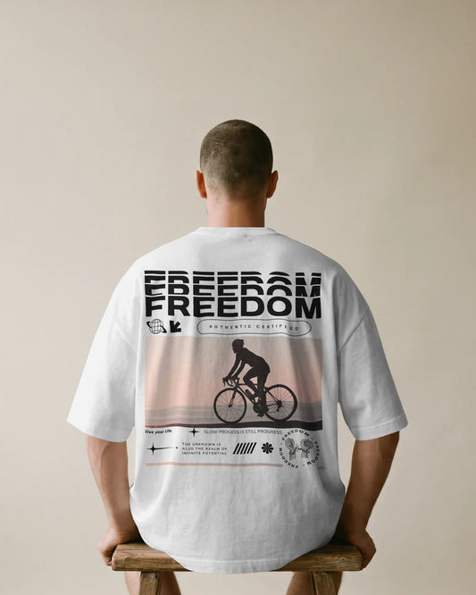 FREEDOM Design 240 GSM DTF PRIENTED 100% Cotton Oversized T-Shirt – Premium Heavyweight Fabric