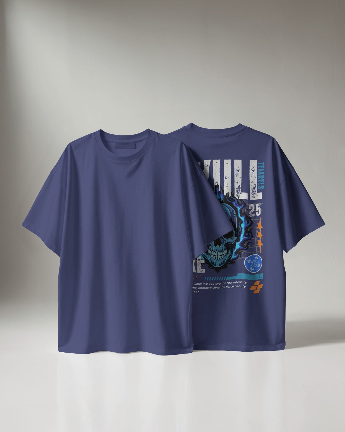 SKULL DTG printed 240 GSM 100% Cotton Oversized T-Shirt – Premium Heavyweight Fabric