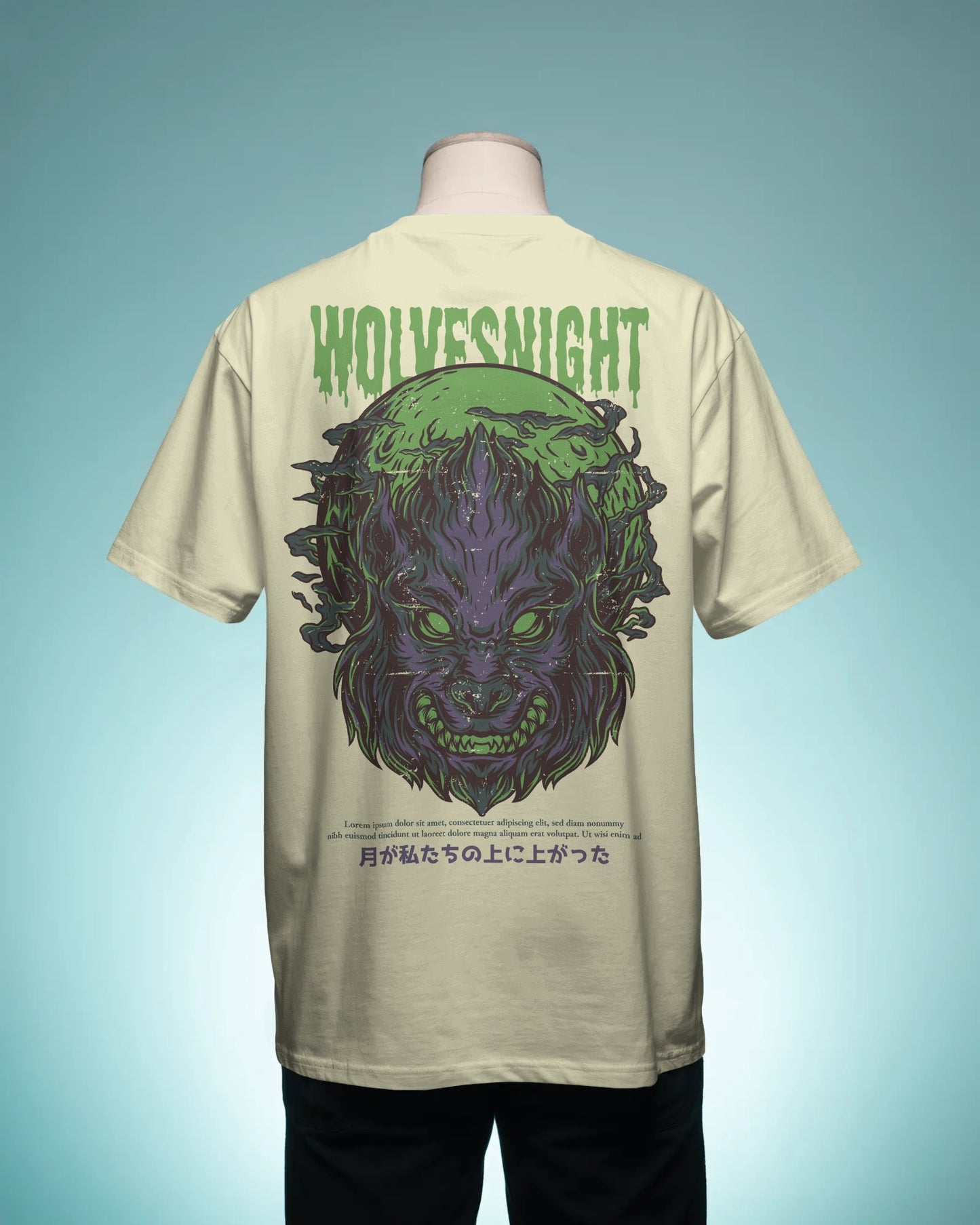 Warewollf Design 240 GSM DTF PRIENTED 100% Cotton Oversized T-Shirt – Premium Heavyweight Fabric