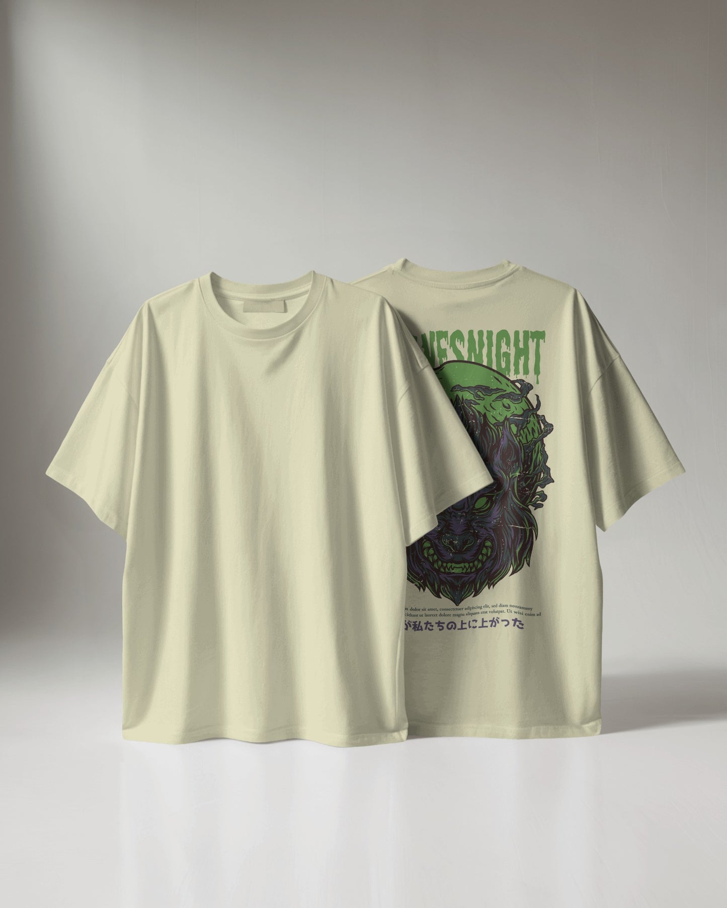 Warewollf Design 240 GSM DTF PRIENTED 100% Cotton Oversized T-Shirt – Premium Heavyweight Fabric