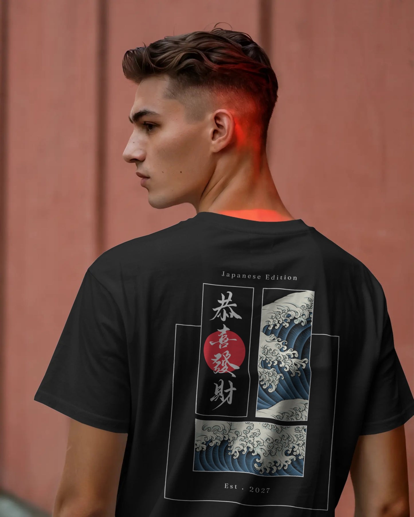 JAPANESS SEA DESIGN DTG printed Unisex 180 GSM Classic Crew Cotton T-Shirt | Everyday Comfort Fit