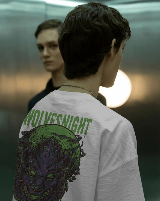 Warewollf Design 240 GSM DTF PRIENTED 100% Cotton Oversized T-Shirt – Premium Heavyweight Fabric