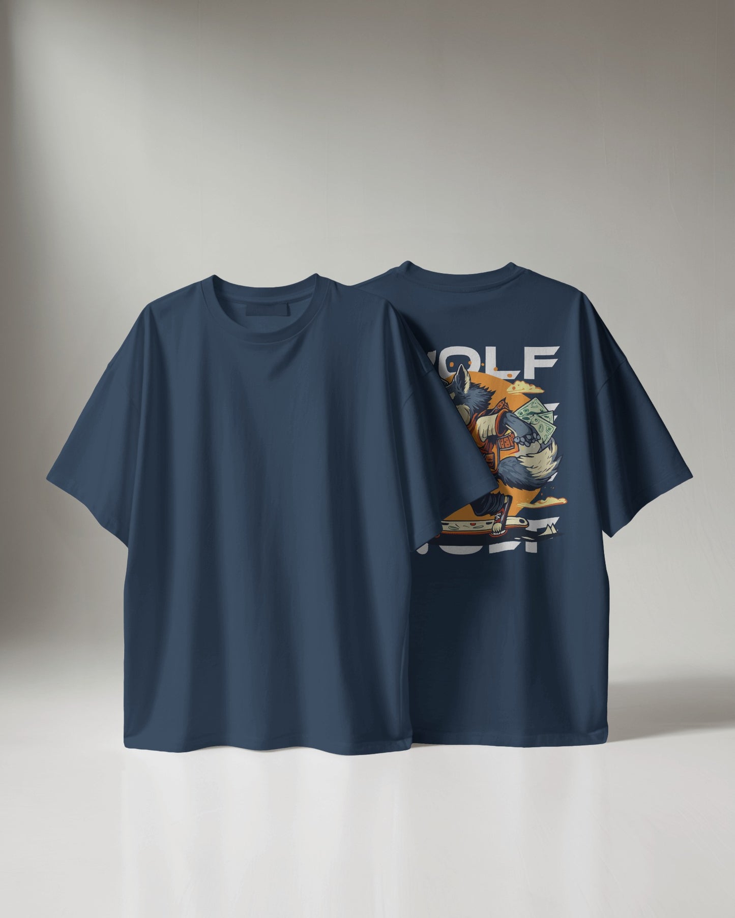 RICH WOLF Design 240 GSM DTF PRIENTED 100% Cotton Oversized T-Shirt – Premium Heavyweight Fabric